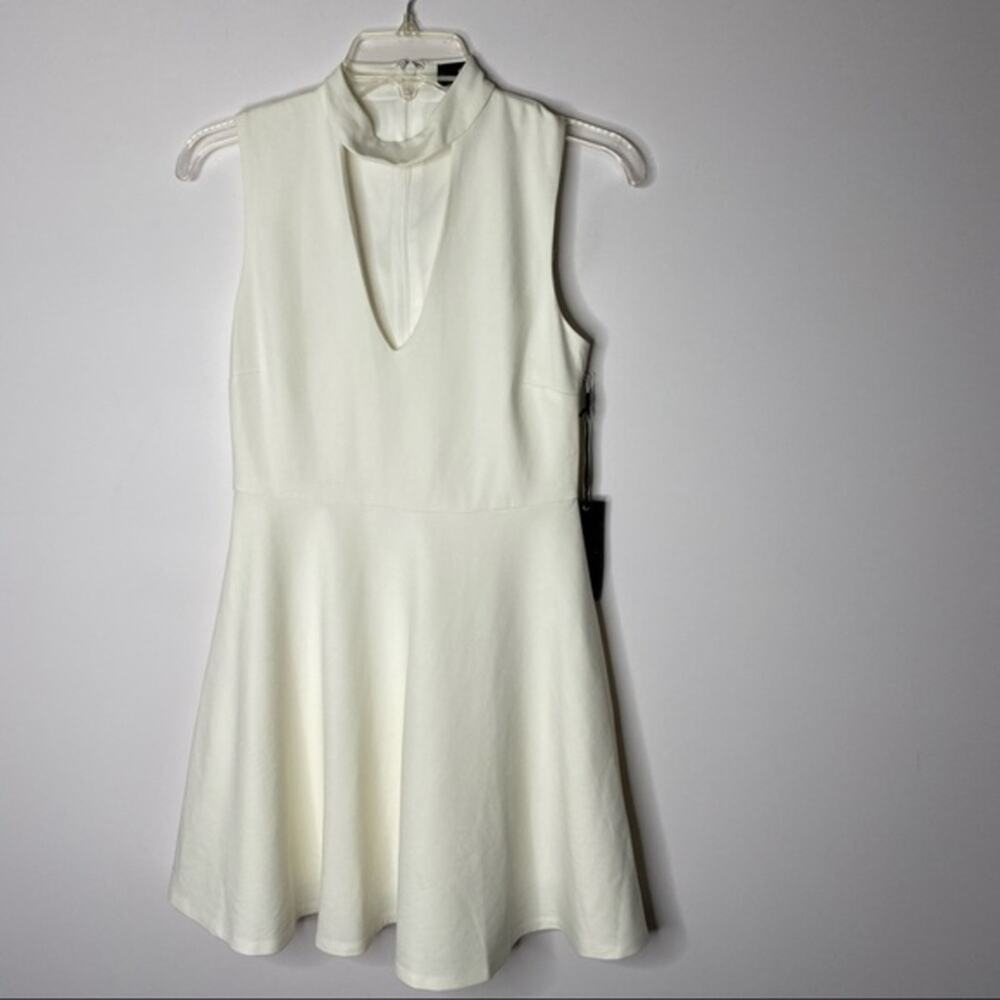 NWT Lulus Off White Loving You Is Easy Mini Skater Choker Dress Size Medium